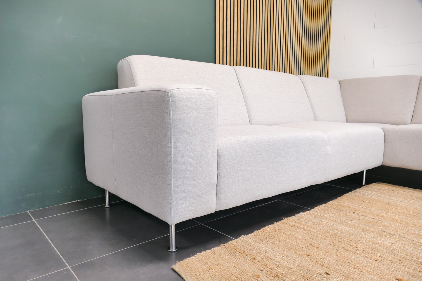 Refurbished Moderne Hoekbank Beige Ecru