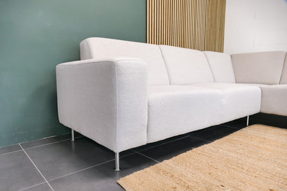 Refurbished Moderne Hoekbank Beige Ecru