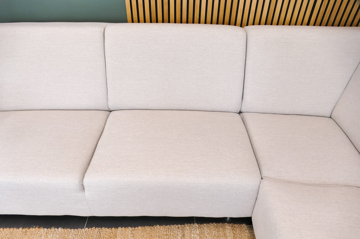 Refurbished Moderne Hoekbank Beige Ecru