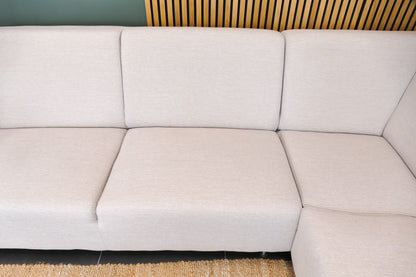 Refurbished Moderne Hoekbank Beige Ecru