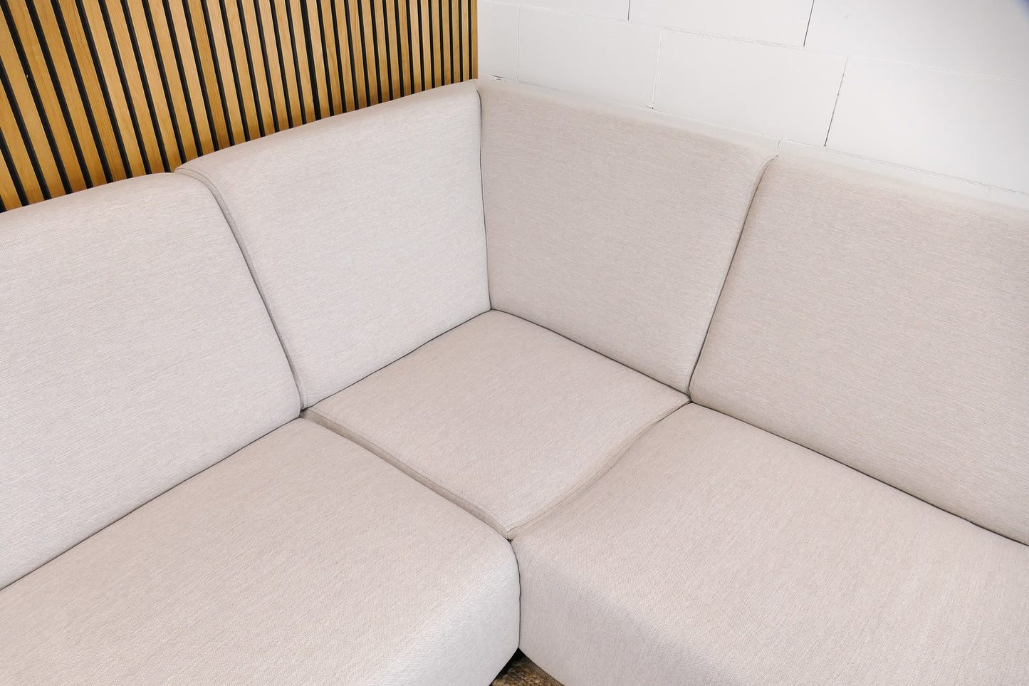 Refurbished Moderne Hoekbank Beige Ecru