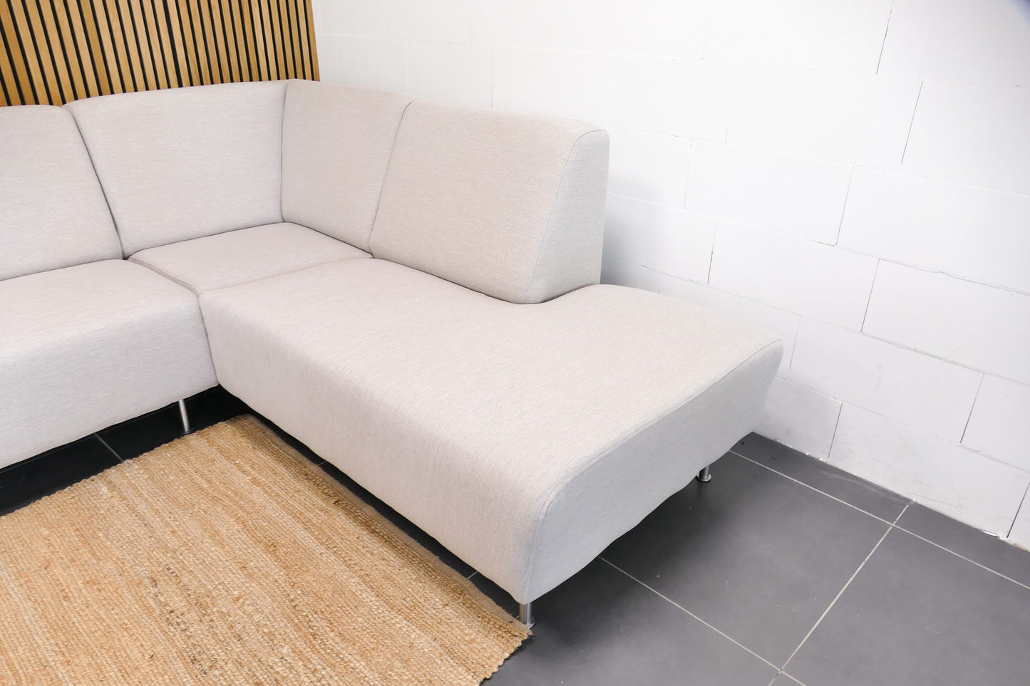 Refurbished Moderne Hoekbank Beige Ecru