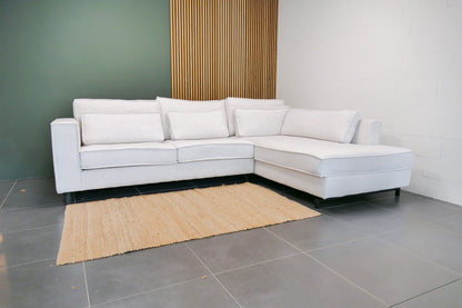 Refurbished Hoekbank Wit met Losse Kussens