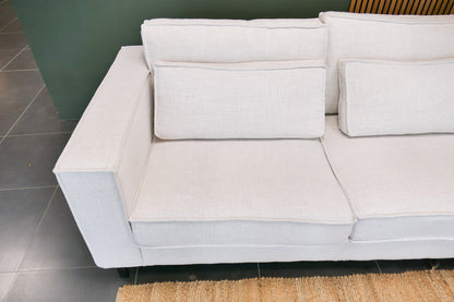 Refurbished Hoekbank Wit met Losse Kussens