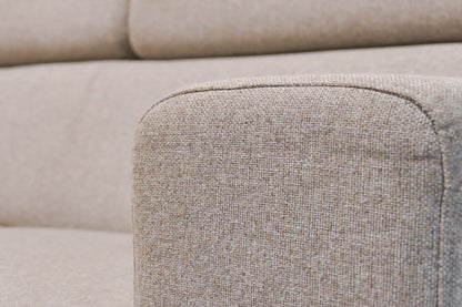 Refurbished Beige Hoekbank verstelbare hoofdsteunen