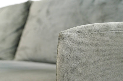 Refurbished Hoekbank Velvet Groen met Losse kussens