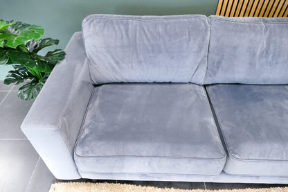 Refurbished Moderne Hoekbank Velvet Blauw