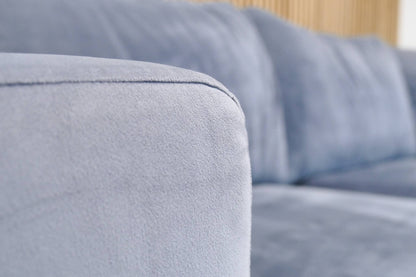 Refurbished Moderne Hoekbank Velvet Blauw