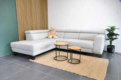 Refurbished Beige Hoekbank Elektrisch Verstelbaar