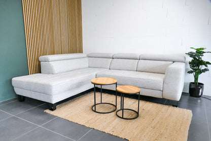 Refurbished Beige Hoekbank Elektrisch Verstelbaar