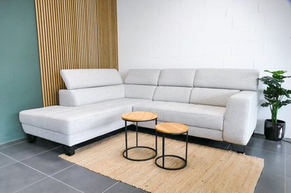 Refurbished Beige Hoekbank Elektrisch Verstelbaar