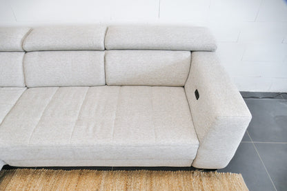 Refurbished Beige Hoekbank Elektrisch Verstelbaar