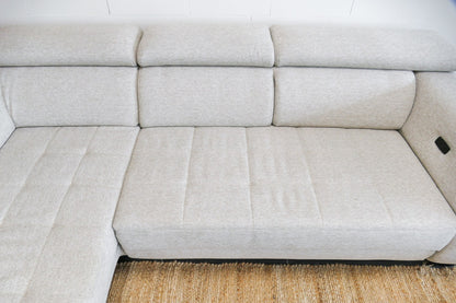 Refurbished Beige Hoekbank Elektrisch Verstelbaar