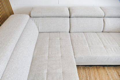 Refurbished Beige Hoekbank Elektrisch Verstelbaar