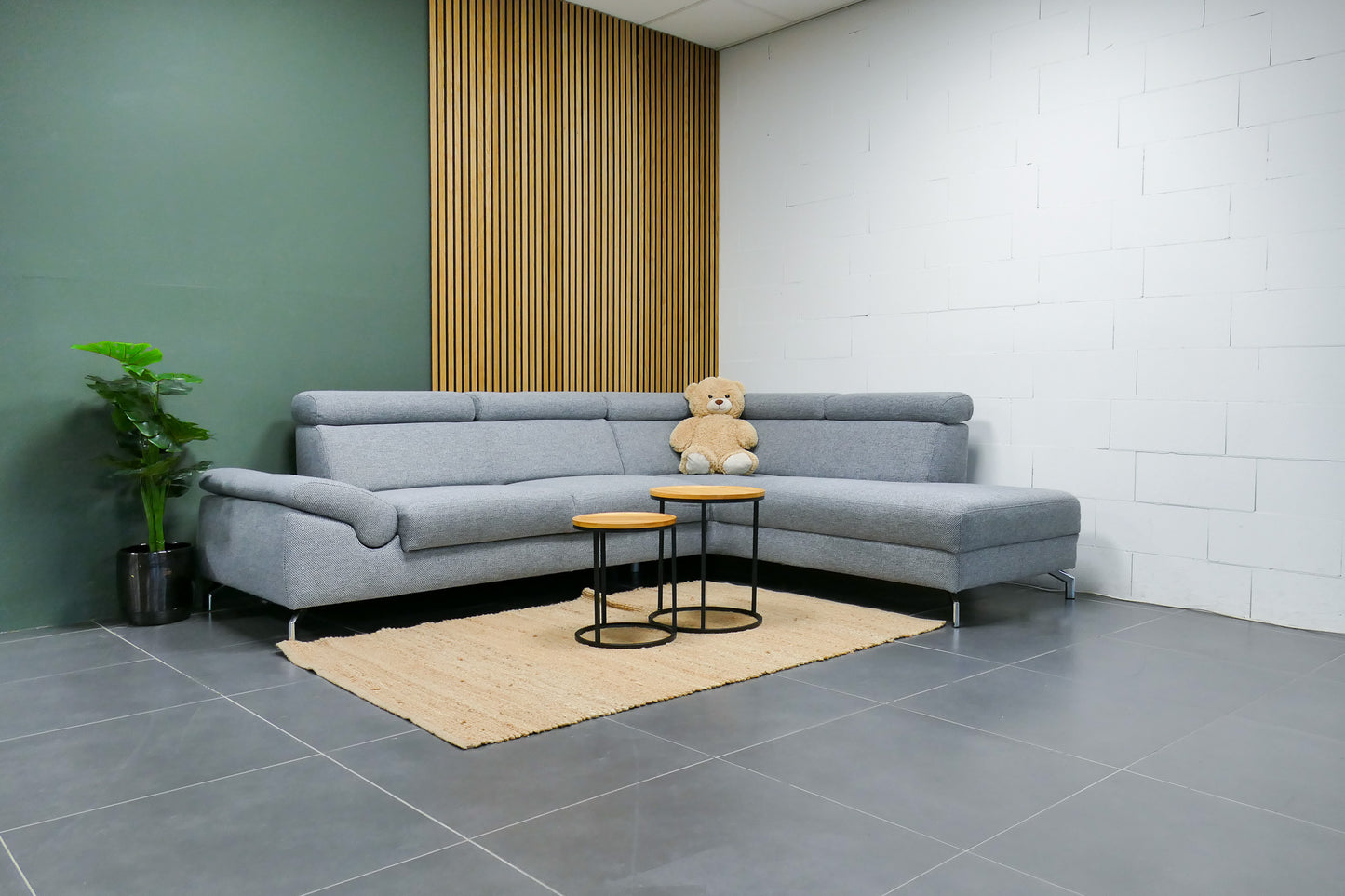 Refurbished Montel Hoekbank Chicago Lichtgrijs