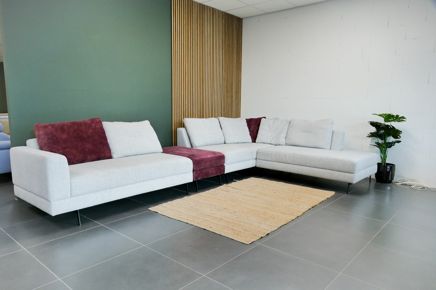 Refurbished Hoekbank Enzo Luca Lucado lichtgrijs