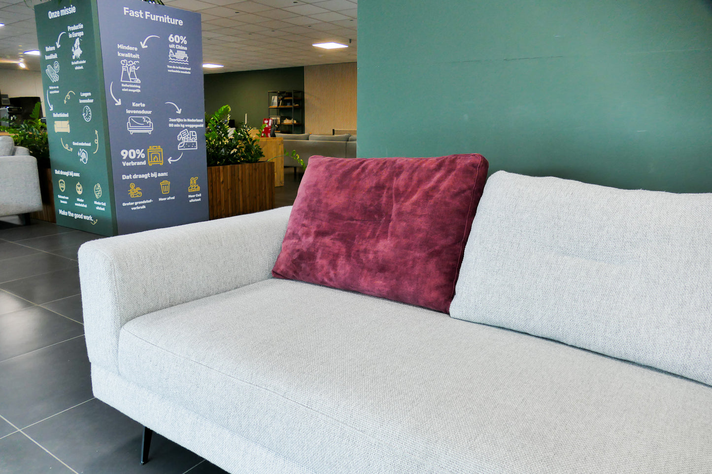 Refurbished Hoekbank Enzo Luca Lucado lichtgrijs