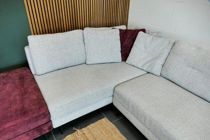 Refurbished Hoekbank Enzo Luca Lucado lichtgrijs