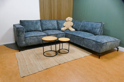 Refurbished Hoekbank Velvet Blauw