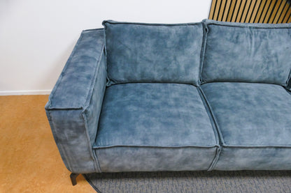Refurbished Hoekbank Velvet Blauw