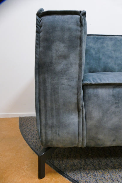 Refurbished Hoekbank Velvet Blauw