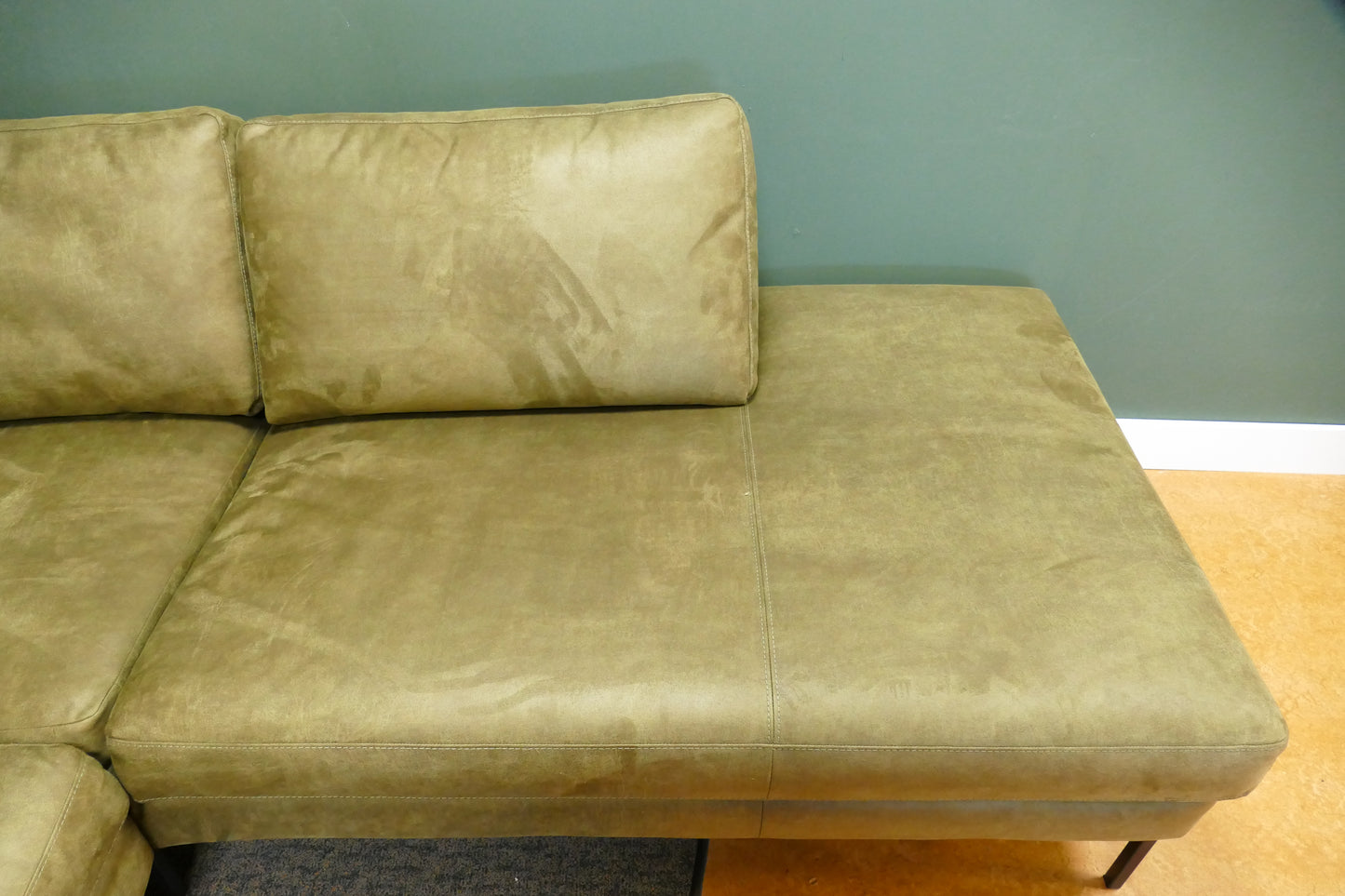 Refurbished Grote Hoekbank Microvezel Groen