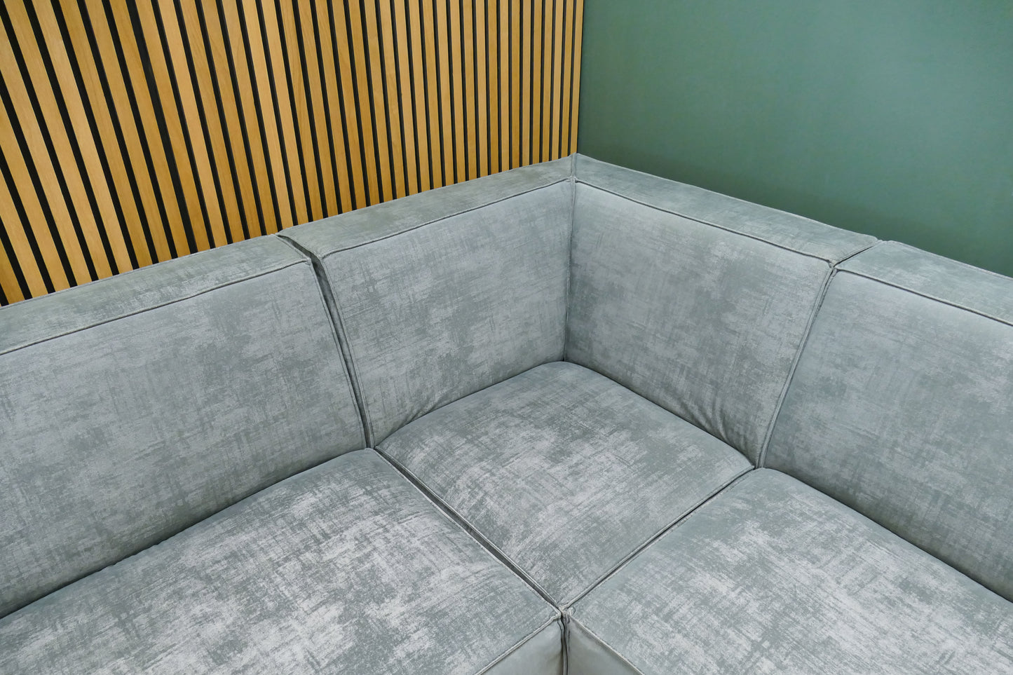 Refurbished De Bommel Hoekbank Lichtblauw