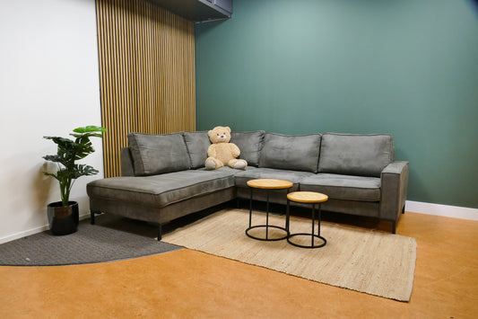 Refurbished Hoekbank Microvezel Donkergrijs