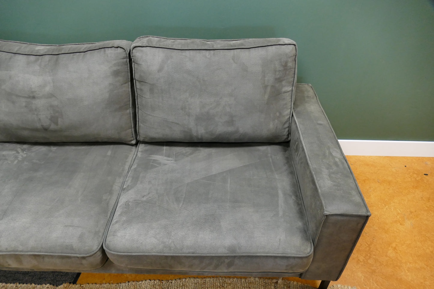 Refurbished Hoekbank Microvezel Donkergrijs