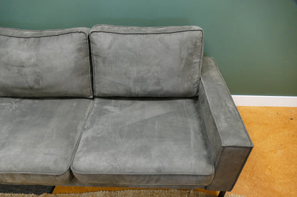 Refurbished Hoekbank Microvezel Donkergrijs