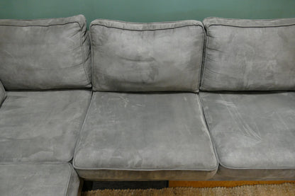 Refurbished Hoekbank Microvezel Donkergrijs