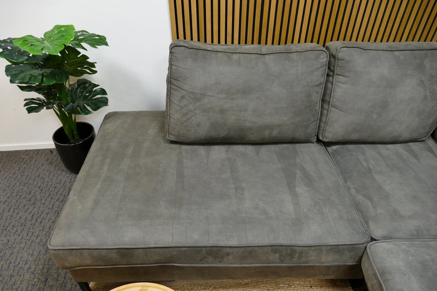 Refurbished Hoekbank Microvezel Donkergrijs