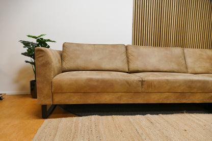 Refurbished Moderne Hoekbank Cognac / Camel Microvezel