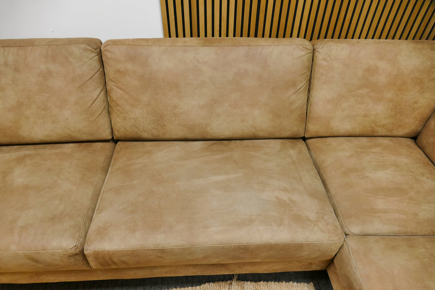 Refurbished Moderne Hoekbank Cognac / Camel Microvezel