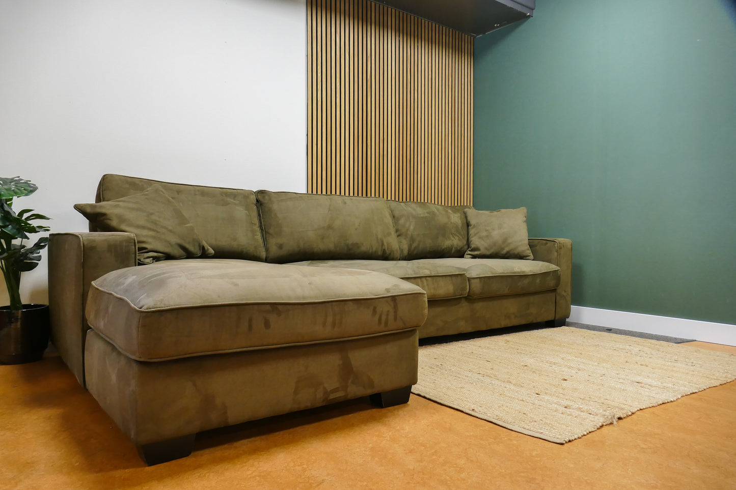 Refurbished Chaise Longue Microvezel Groen Bocx Interiors