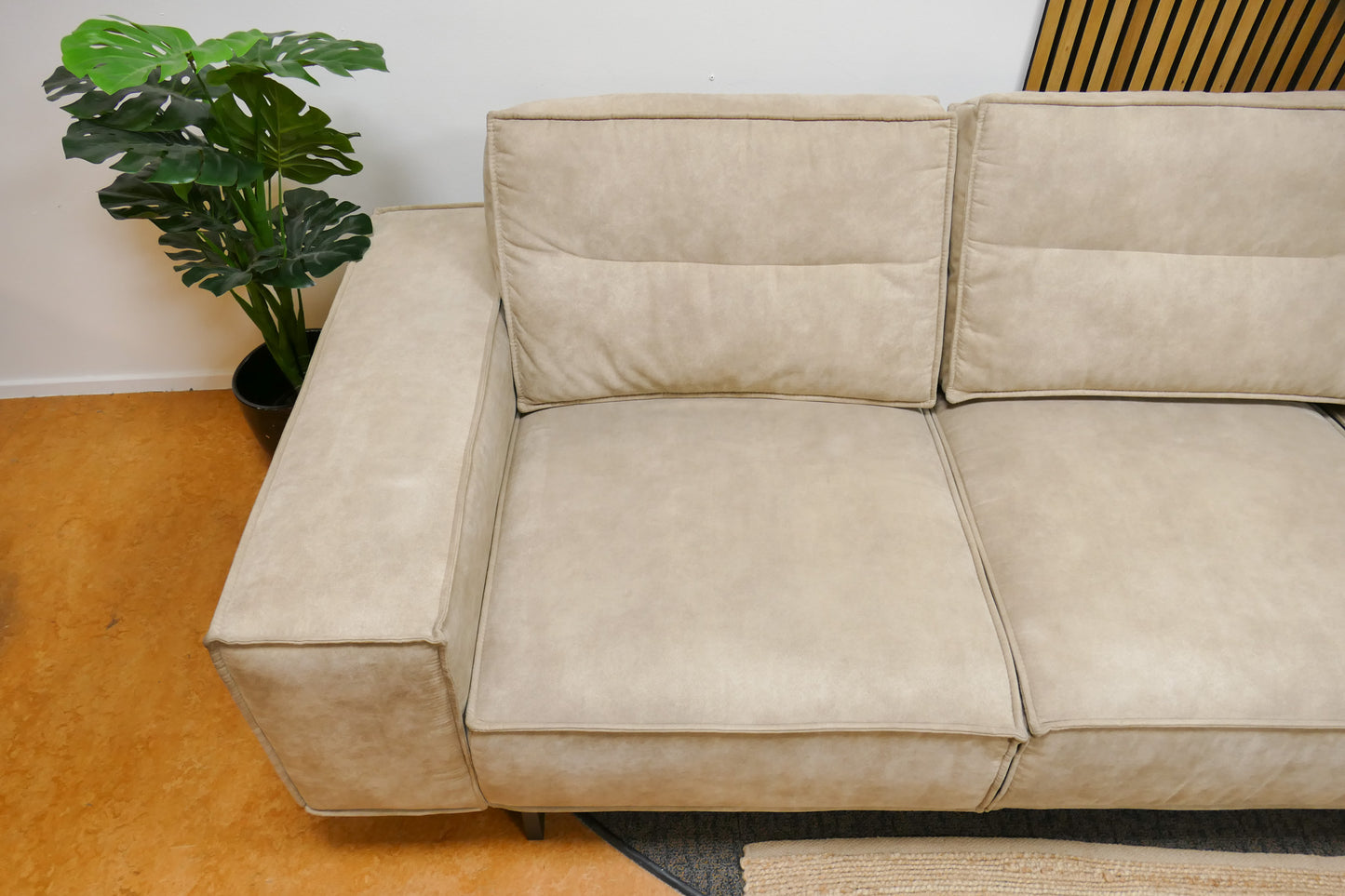 Refrubished Grote Hoekbank Sissi Microvezel Beige