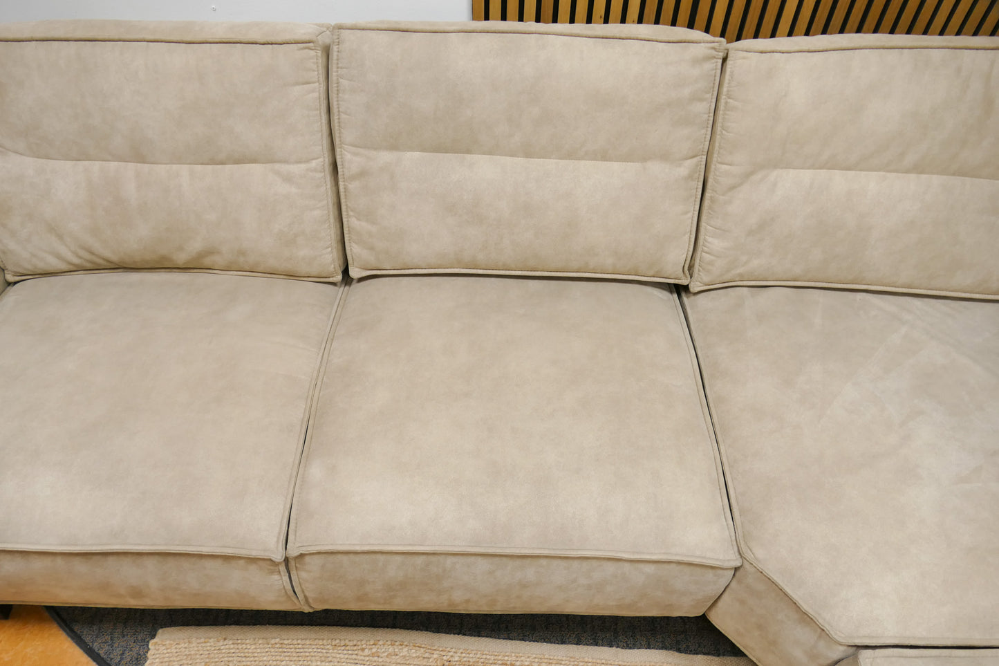 Refrubished Grote Hoekbank Sissi Microvezel Beige