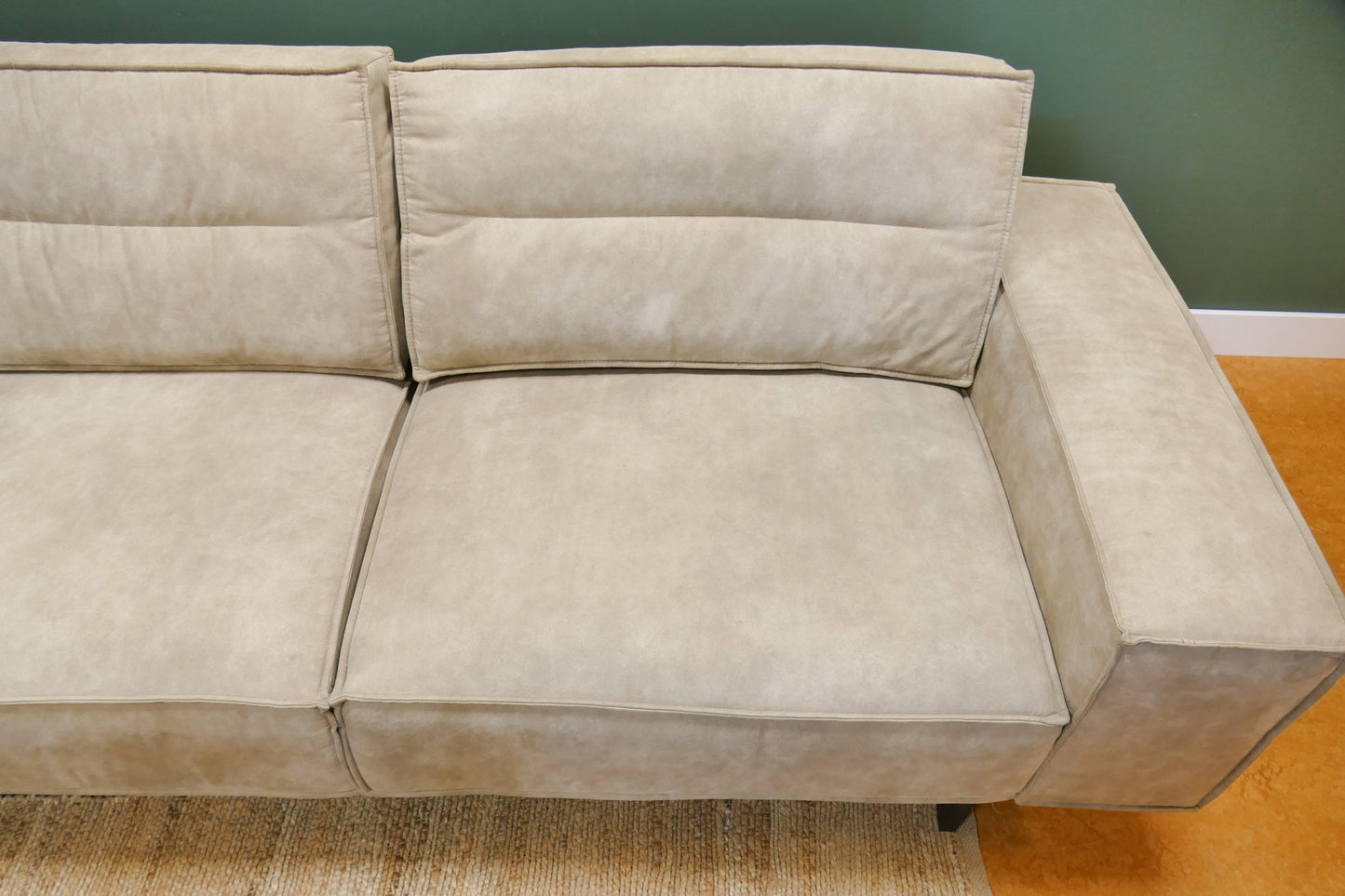 Refrubished Grote Hoekbank Sissi Microvezel Beige