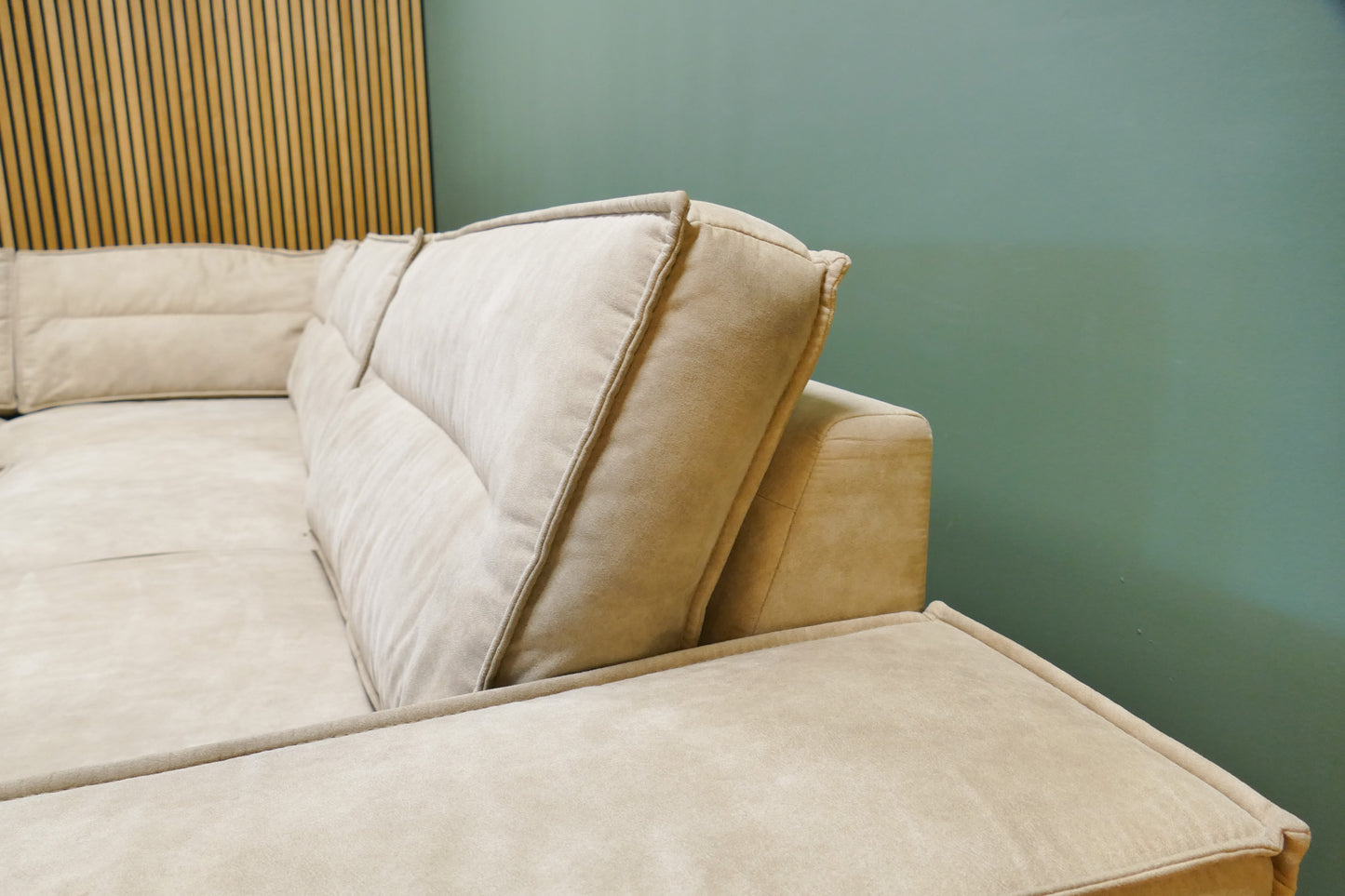 Refrubished Grote Hoekbank Sissi Microvezel Beige