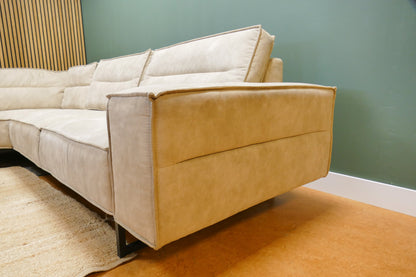 Refrubished Grote Hoekbank Sissi Microvezel Beige