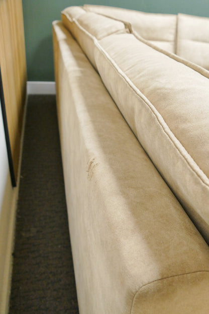 Refrubished Grote Hoekbank Sissi Microvezel Beige