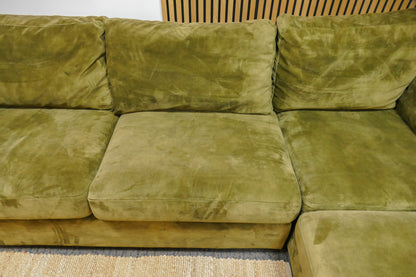 Refrubished Hoekbank Lounge Velvet Groen