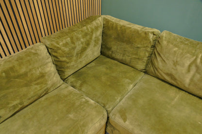 Refrubished Hoekbank Lounge Velvet Groen