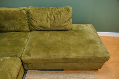 Refrubished Hoekbank Lounge Velvet Groen