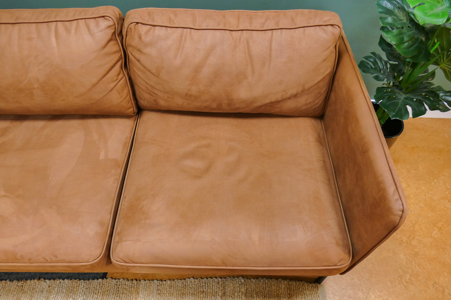 Refurbished Chaise longue Microvezel Cognac