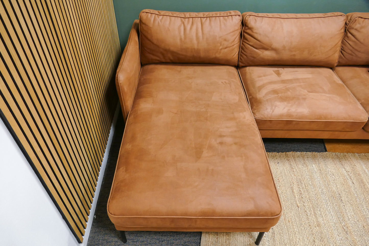 Refurbished Chaise longue Microvezel Cognac