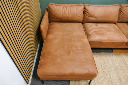 Refurbished Chaise longue Microvezel Cognac