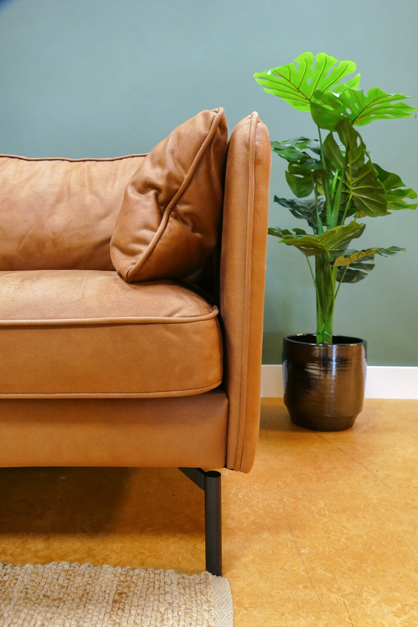 Refurbished Chaise longue Microvezel Cognac