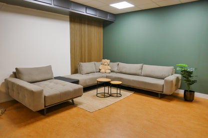 Refurbished Passe Partout U-bank Taupe met Opbergbox/Tafel