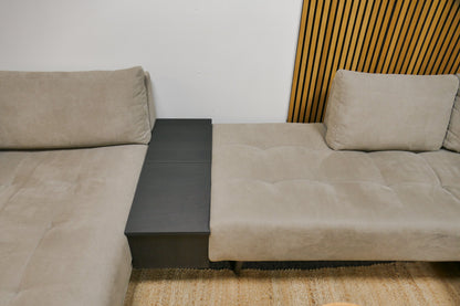 Refurbished Passe Partout U-bank Taupe met Opbergbox/Tafel
